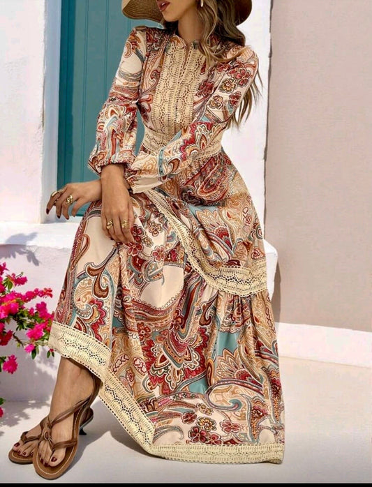 Fall & Floral Lace Gown