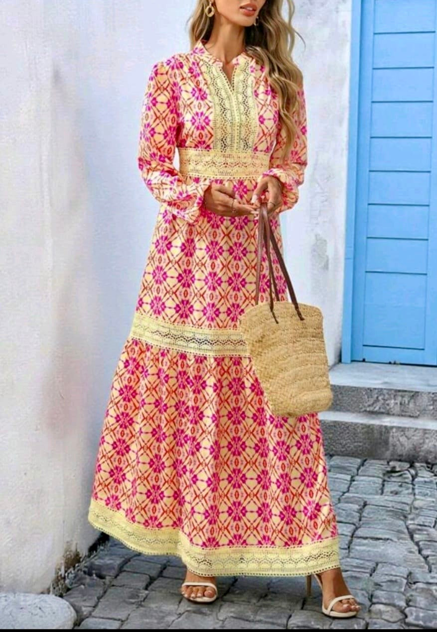 Fall & Floral Lace Gown