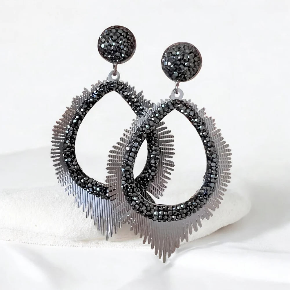 18K Gold/Silver Plated Australian Crystal Sun Design Earrings