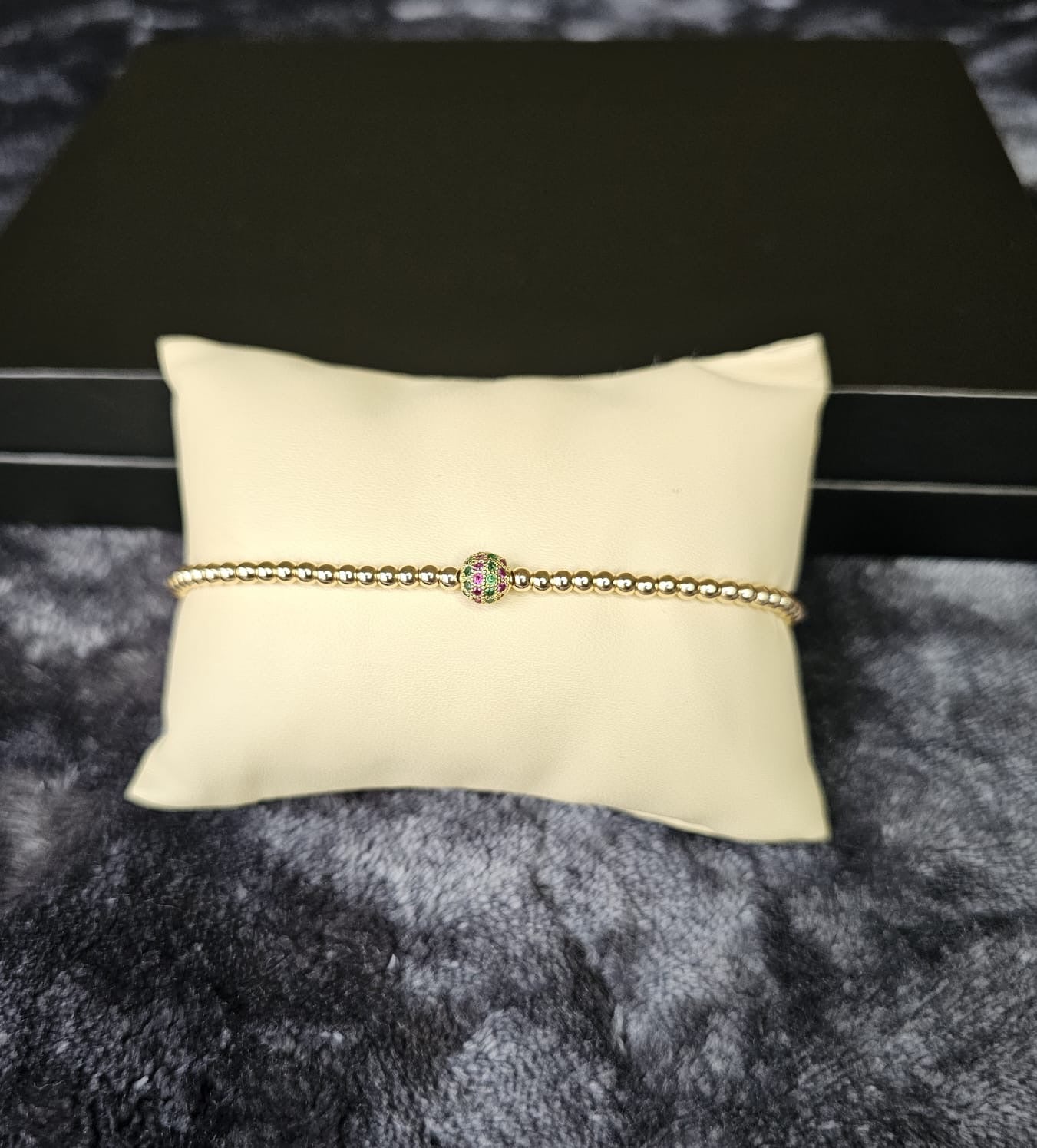 Aurum Relic Beaded Bracelet with colored CZ Stones