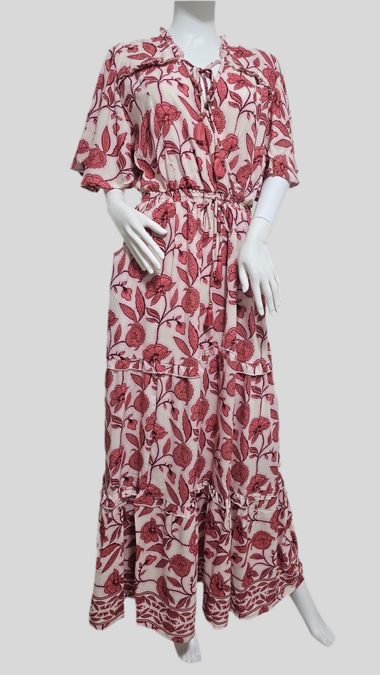 Rosé Bloom Printed Maxi Dress