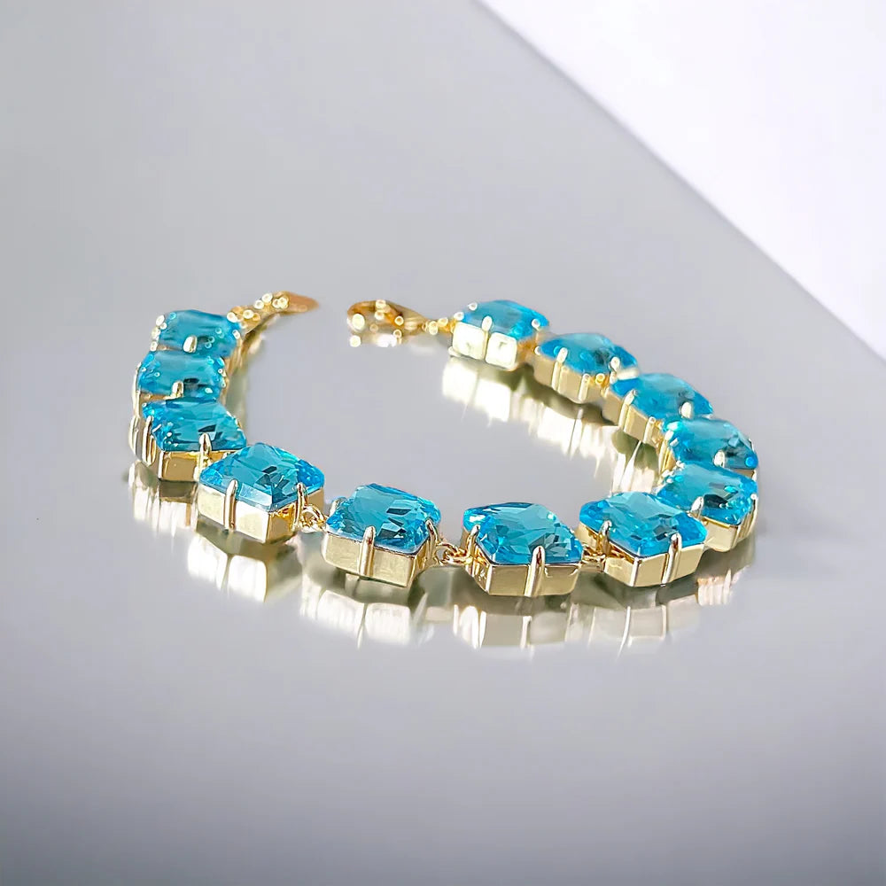 Aquamarine K9 Swarovski Crystal Tennis Bracelet