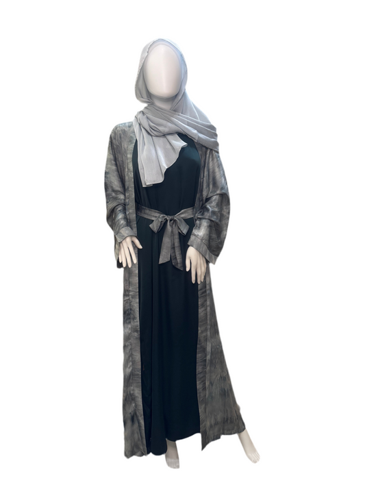 Smokey Grey Two piece Abaya