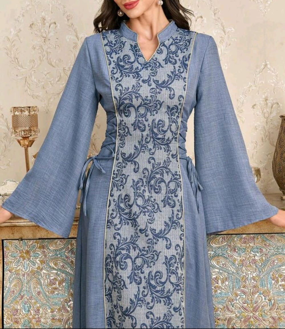 Arabic Style Stand Collar Dress
