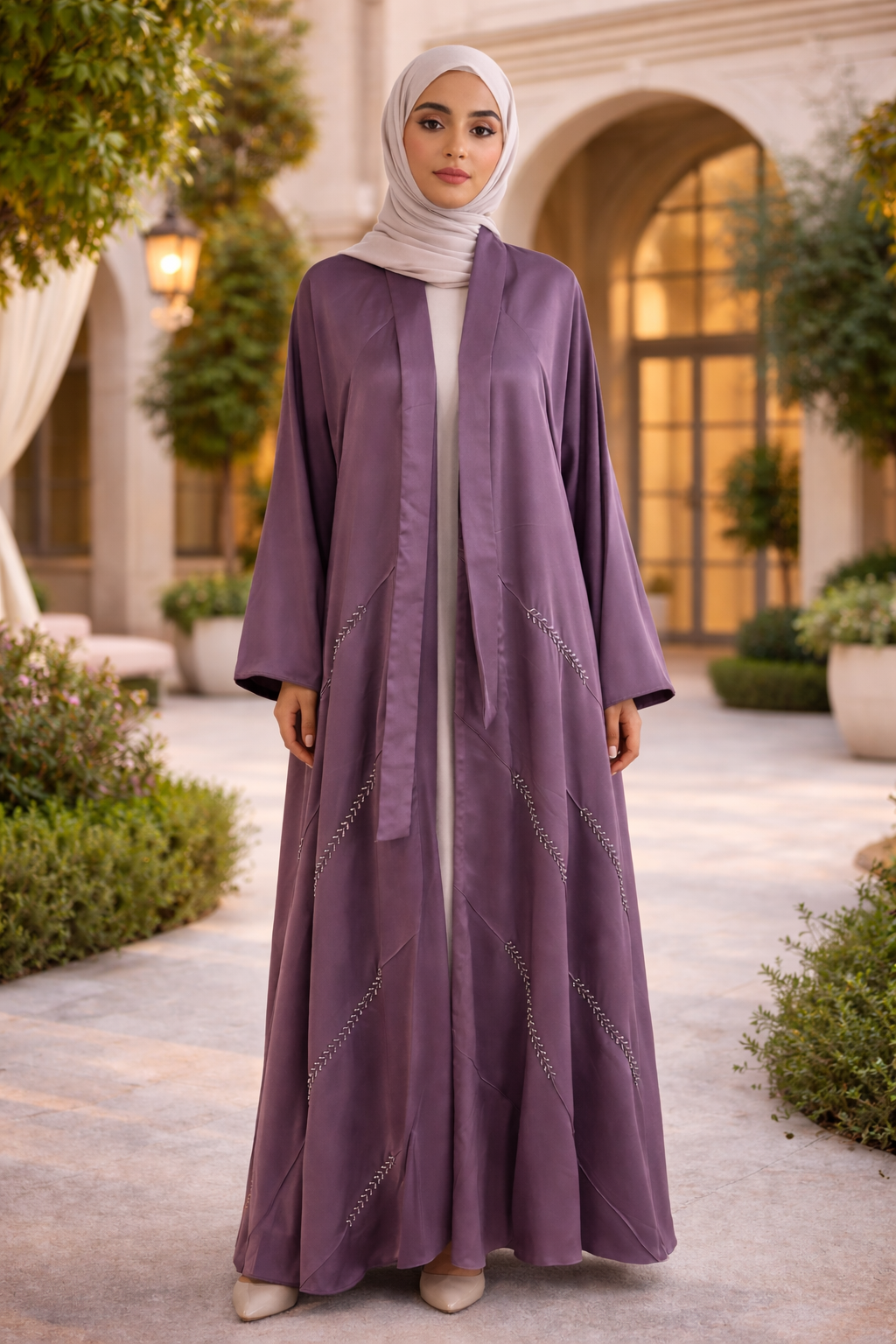 Light Mauve Vine Abaya