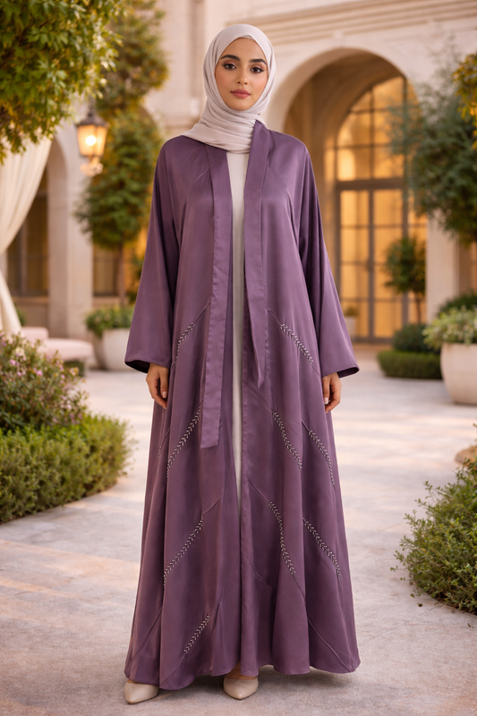 Light Mauve Vine Abaya