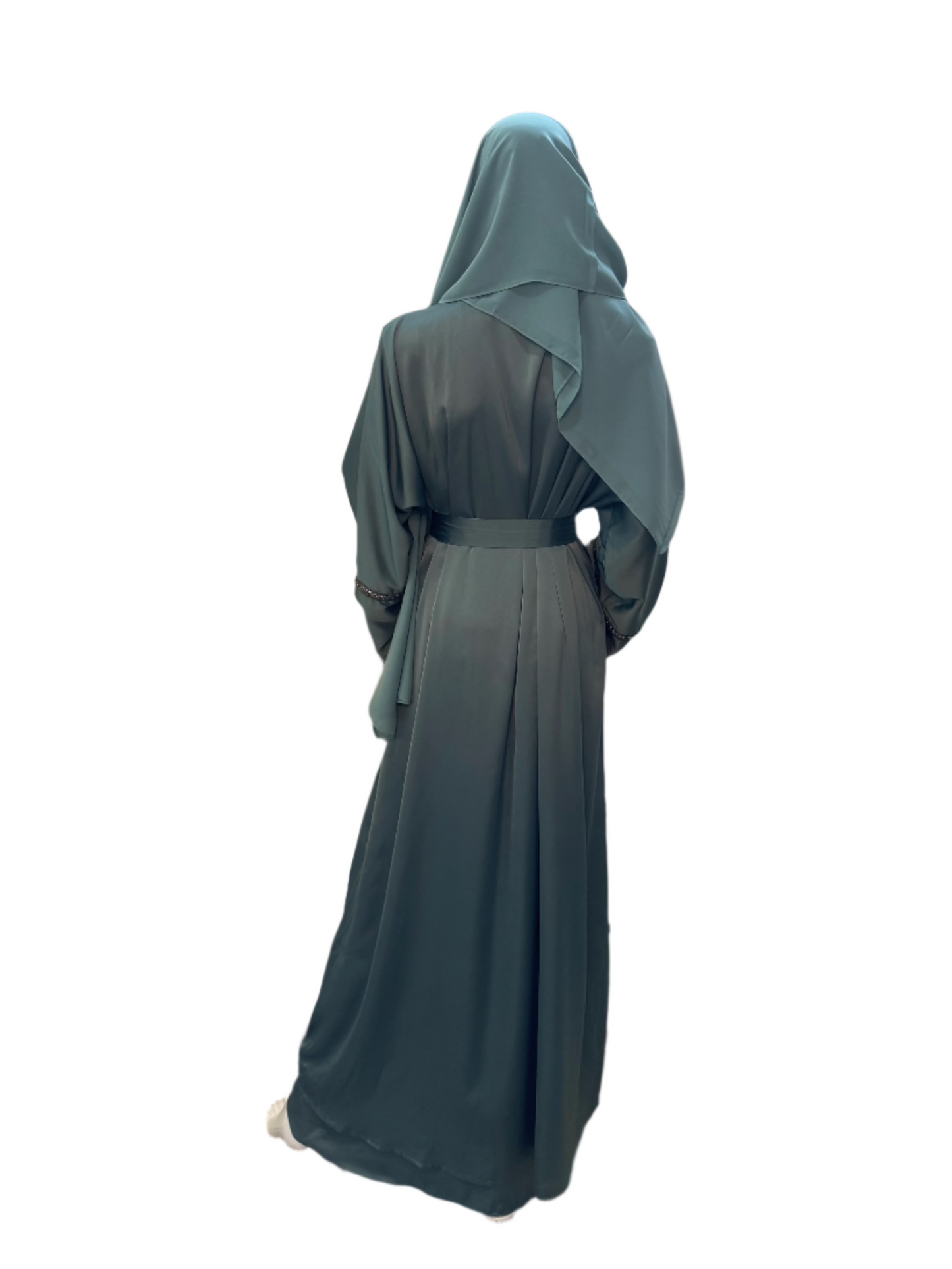Turquoise Satin Abaya