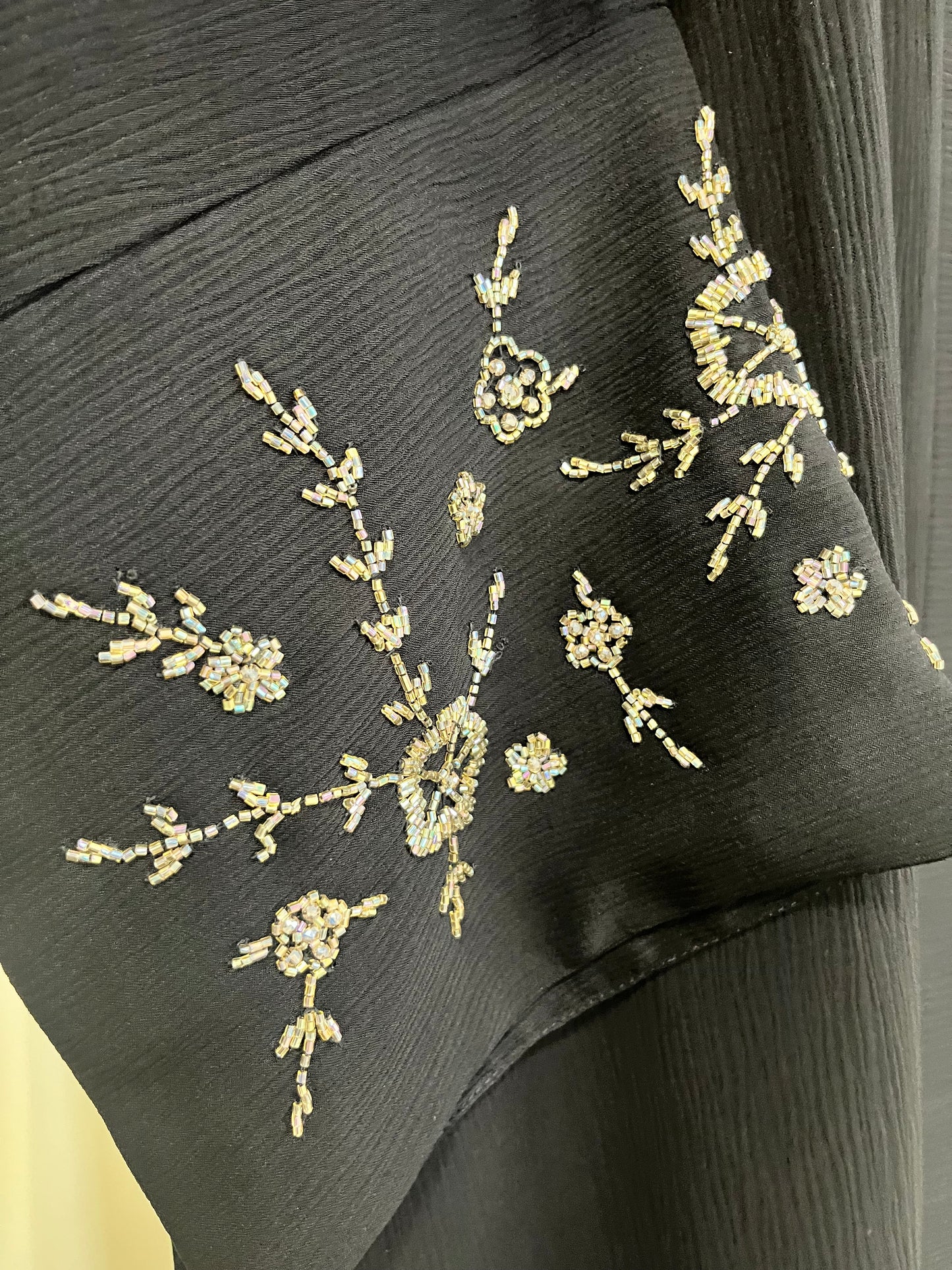 The Midnight Stardust Crinkle Abaya-Handmade