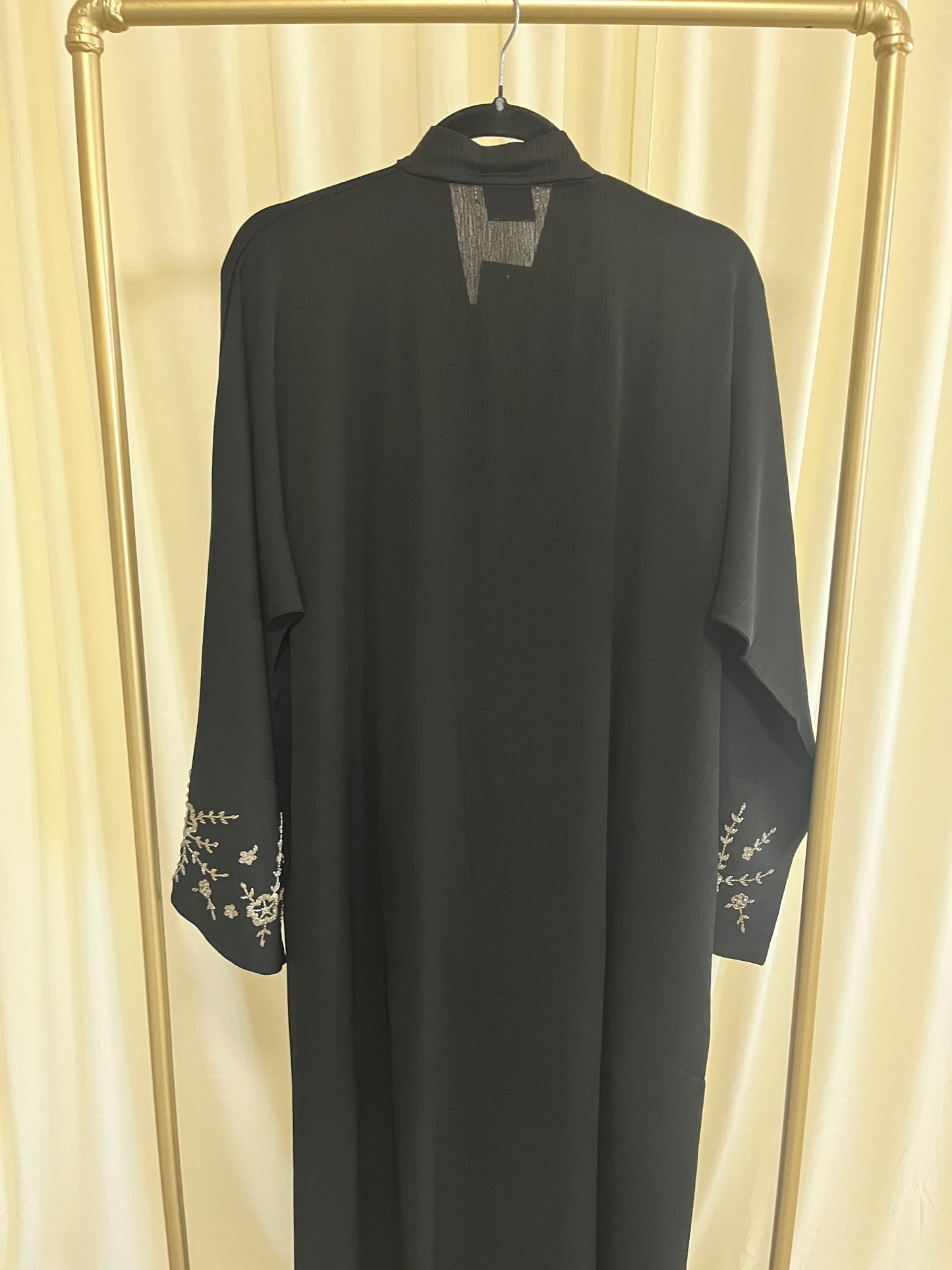 The Midnight Stardust Crinkle Abaya-Handmade