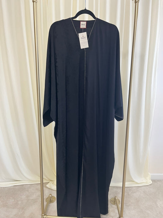 Midnight Botanical Silk-Touch Abaya