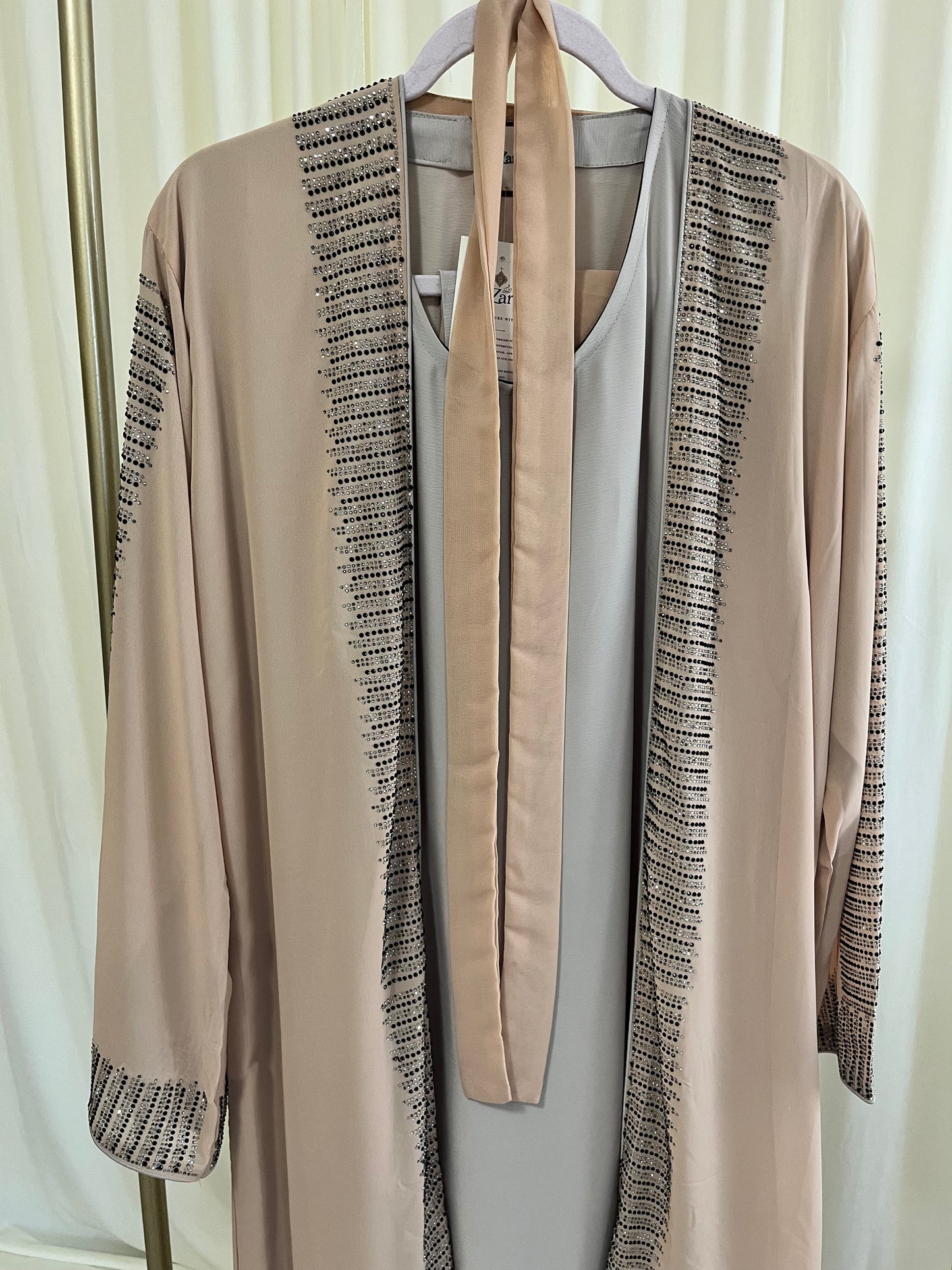 Sahara Pink Open Front Abaya