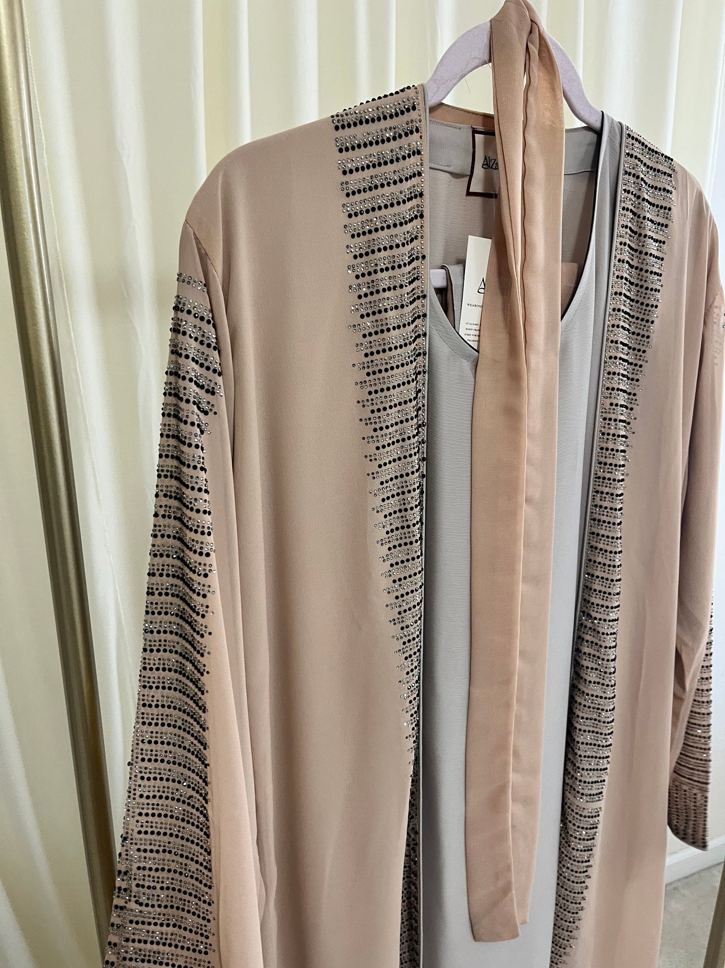 Sahara Pink Open Front Abaya