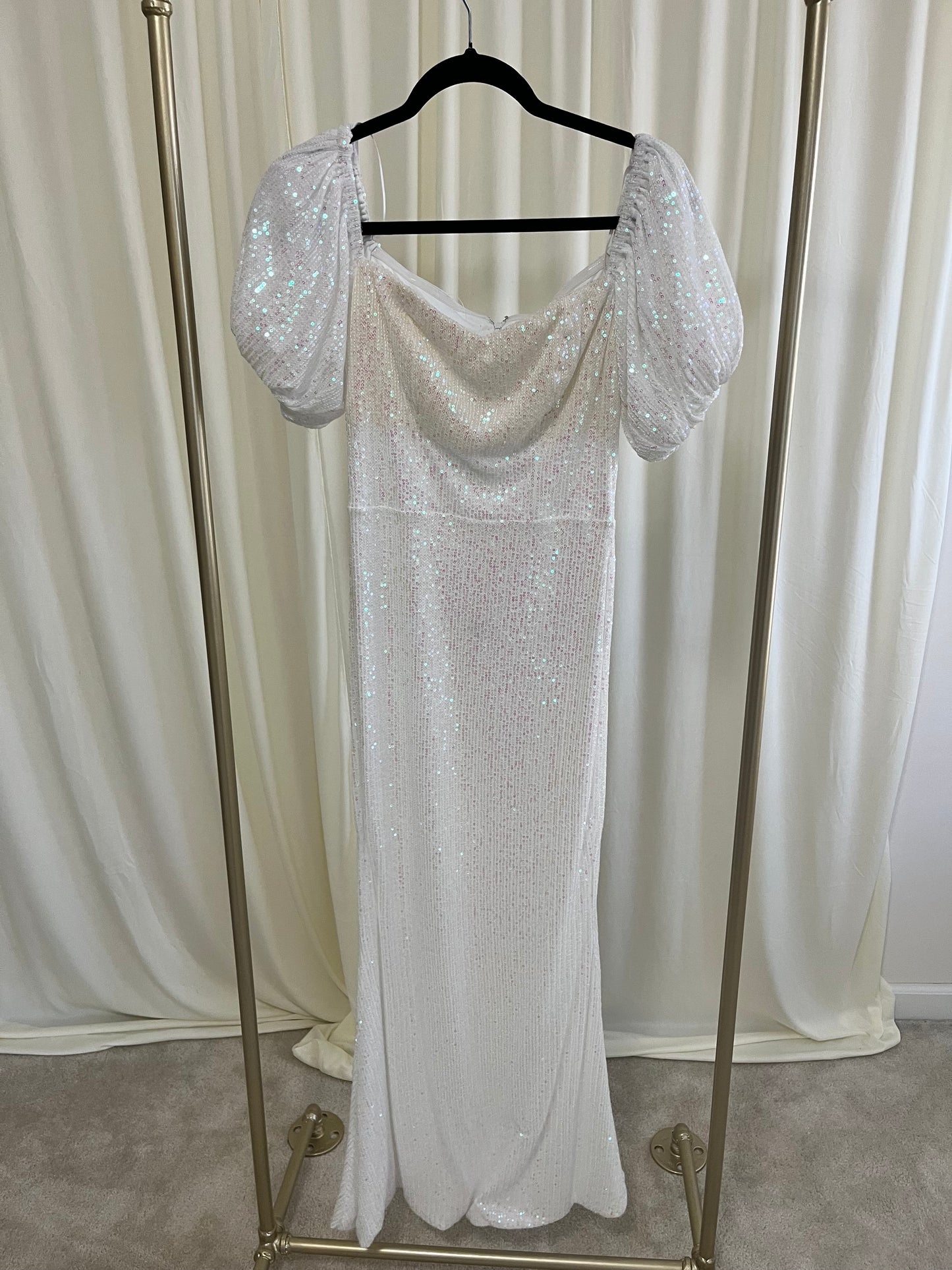 Ivory Dusk Ombre Sequin Maxi Dress | Luxe Gradient Glow