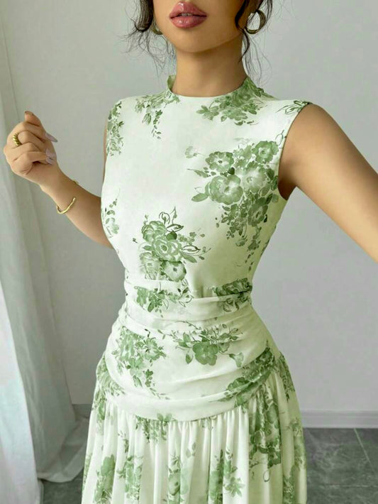 AL Zarif Women's Sleeveless the Eden Dress – Lightweight Summer Gown for Garden Parties & Formal Events