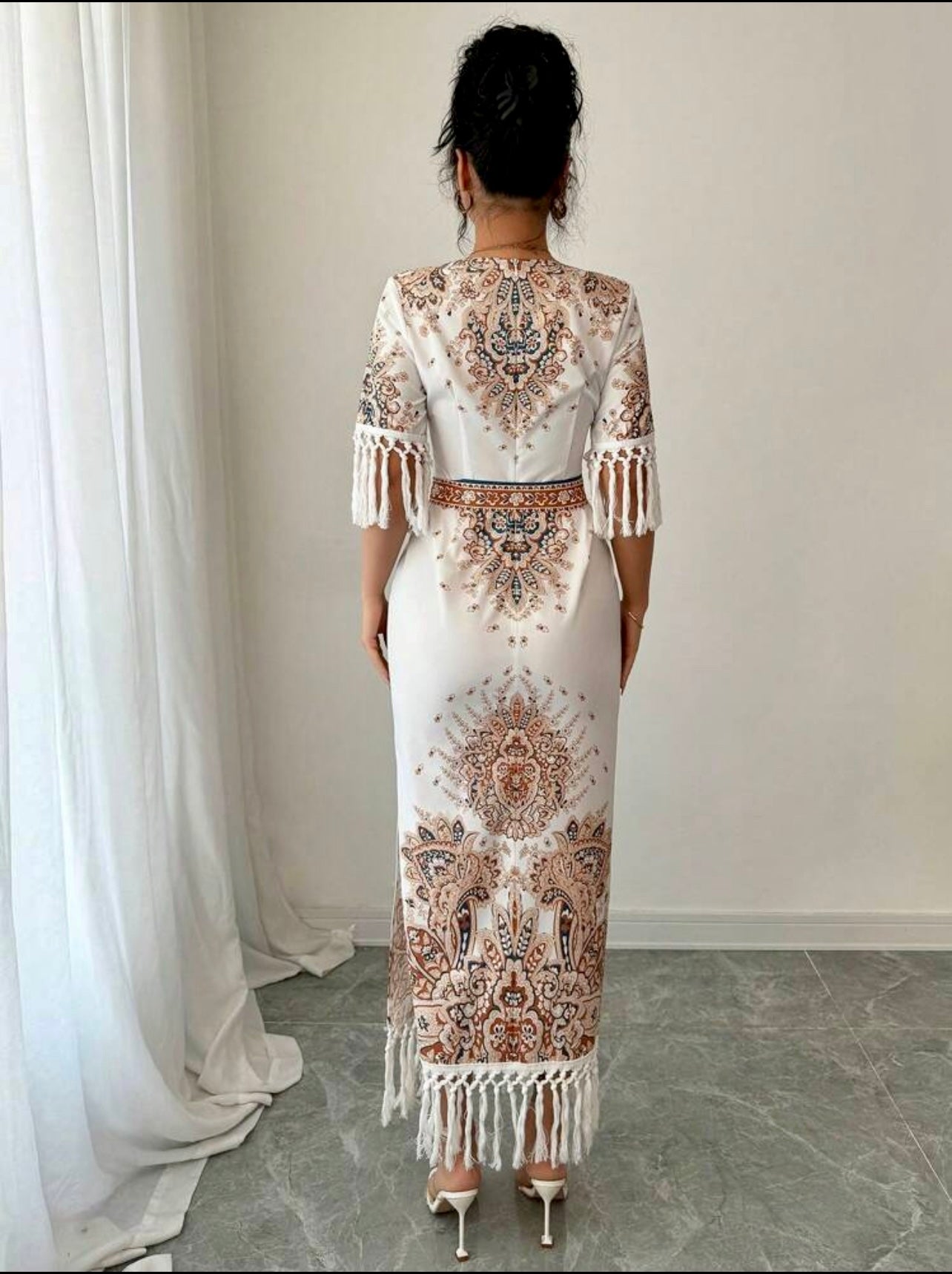 Boho Royalty Printed Tassel Dress – Summer Statement Style