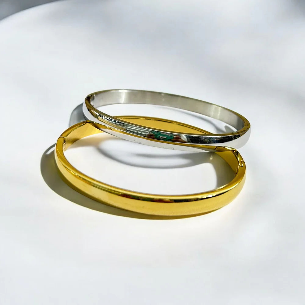 18K Gold/Silver Plated Plain Bracelet