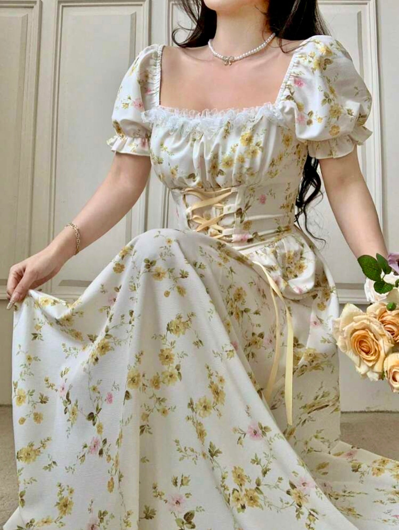 Floral Corset Maxi Dress