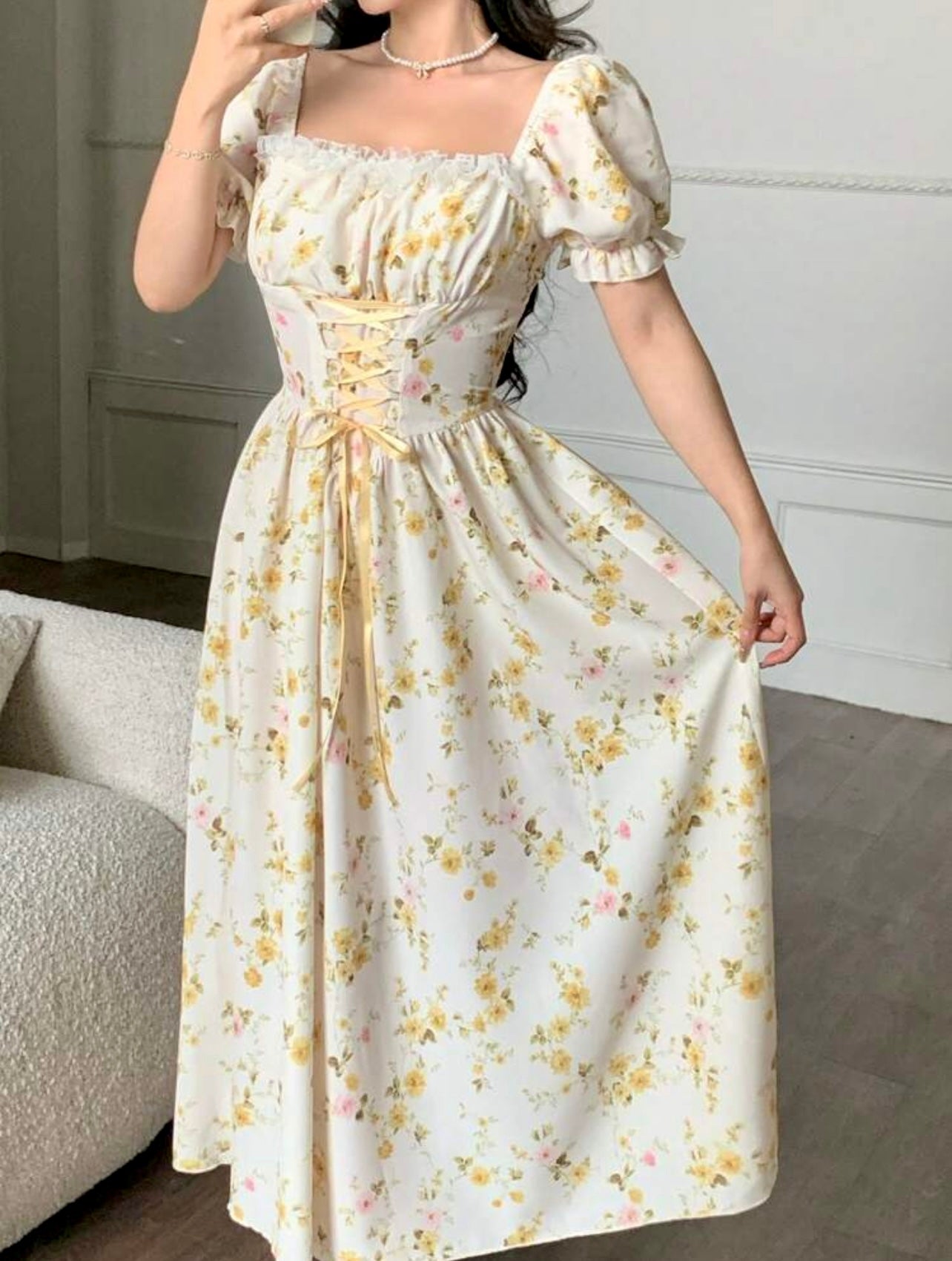 Floral Corset Maxi Dress