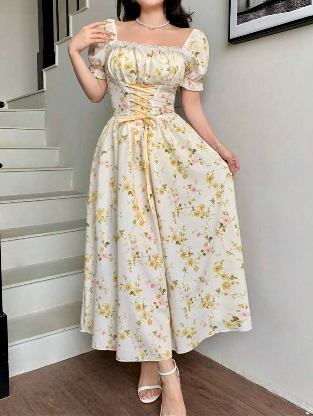 Floral Corset Maxi Dress