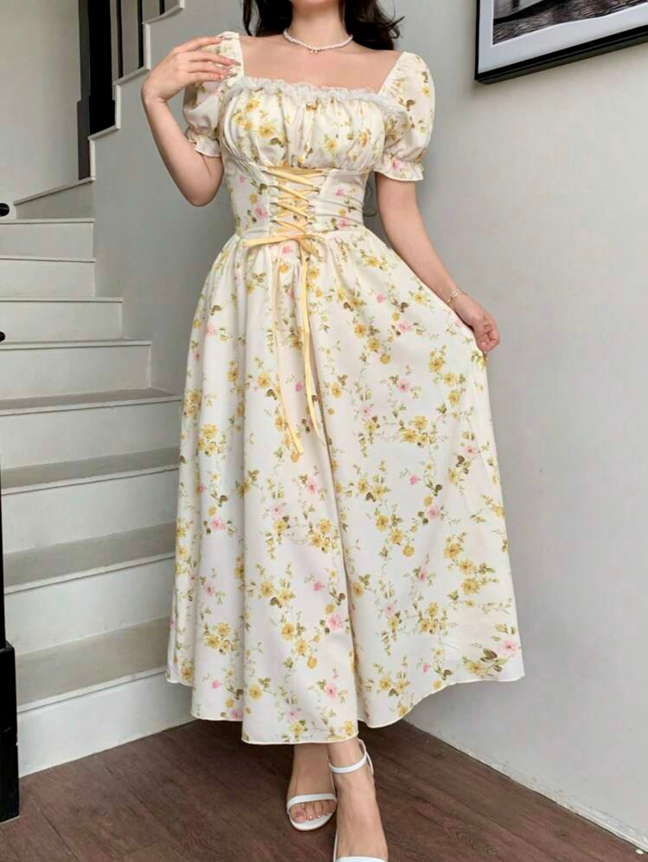 Floral Corset Maxi Dress