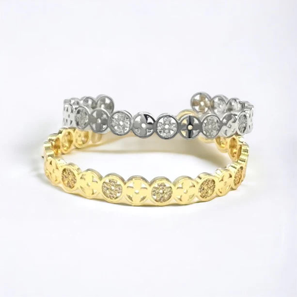 18K Gold/Silver Open Cuff