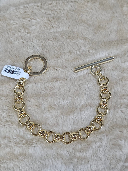 Gold Plated Toggle Link Bracelet – Anti-Tarnish, Hypoallergenic, Bold Statement Jewelry by Al Zarif