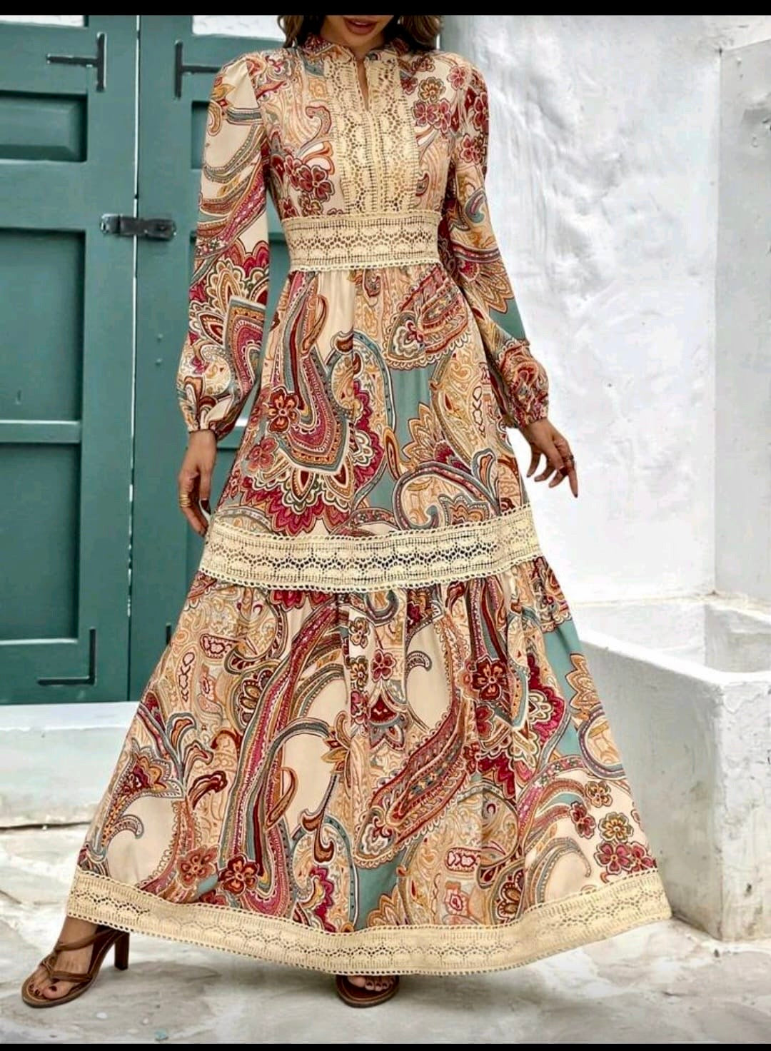 Fall & Floral Lace Gown