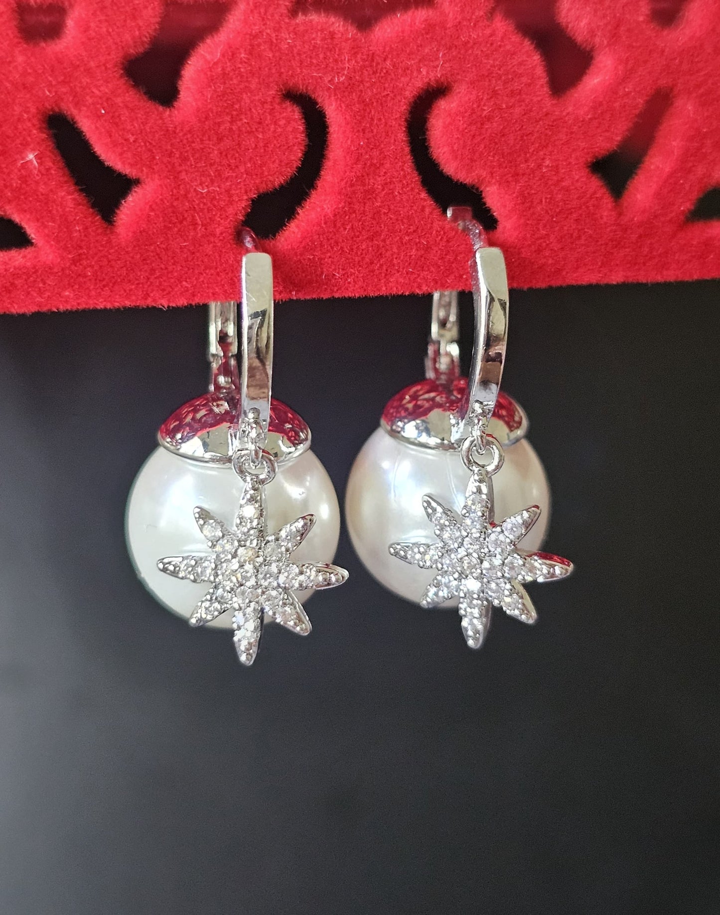 Celestial Glow Pearl Drop Earrings